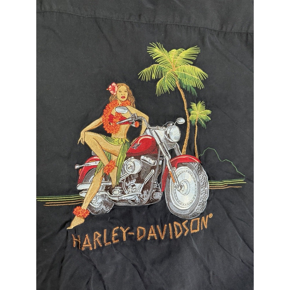 Men's Harley Davidson X Tori Richard Button Up Hawaiian Biker Shirt Size 3XL